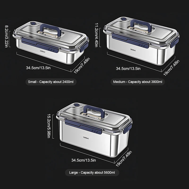 Stainless Steel Food Storage Containers with Lids Large Capacity Leakproof Kitchen Organizer