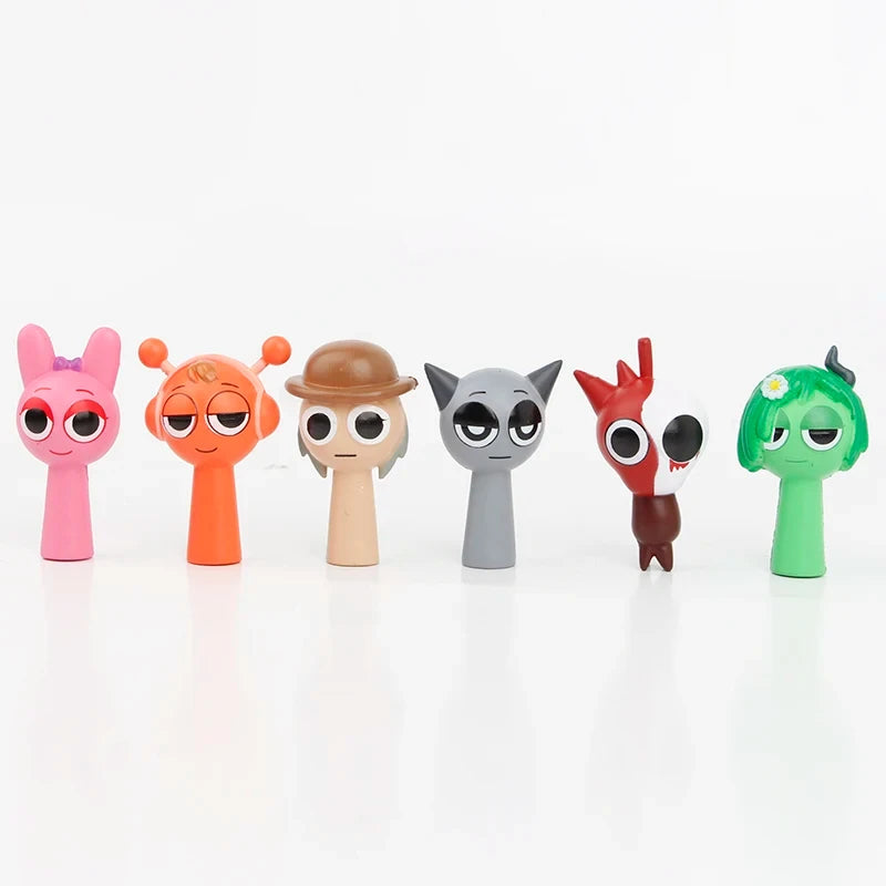 24pcs Mini Action Figure Toy Set Cartoon Movie Sprunki Wenda Dolls Kids Gift