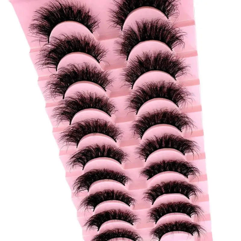 10Pairs 8D Mink False Eyelashes Natural Volume & Dramatic Look - Wholesale Makeup Tool