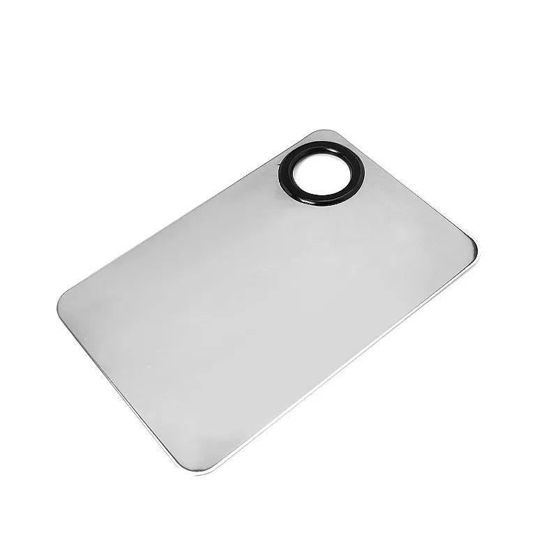 Stainless Steel Makeup Mixing Palette & Spatula Set for Foundation and Nail Art