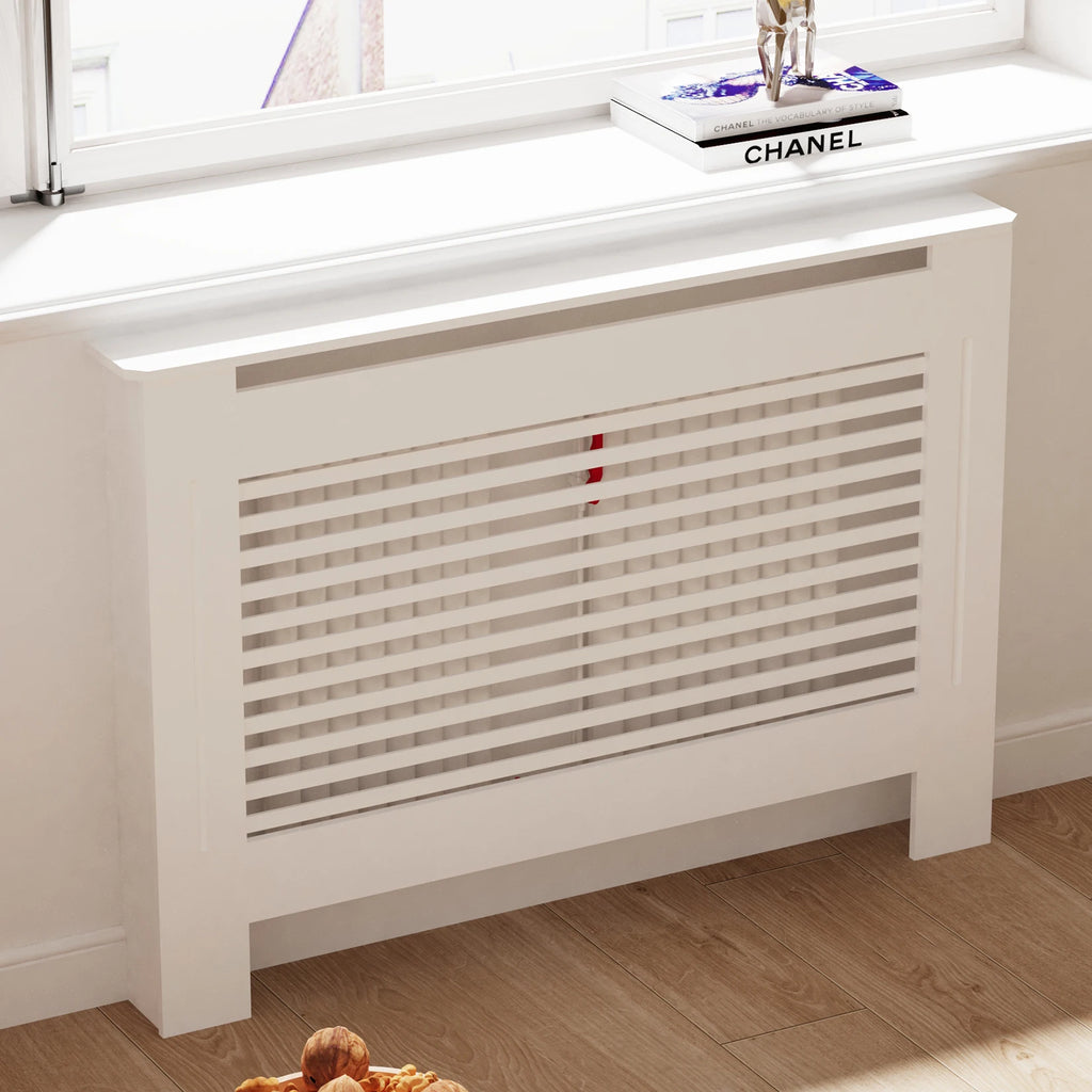 Large Radiator Cover 36 Inch Tall MDF Screen with Grill Shelf for Home & Office