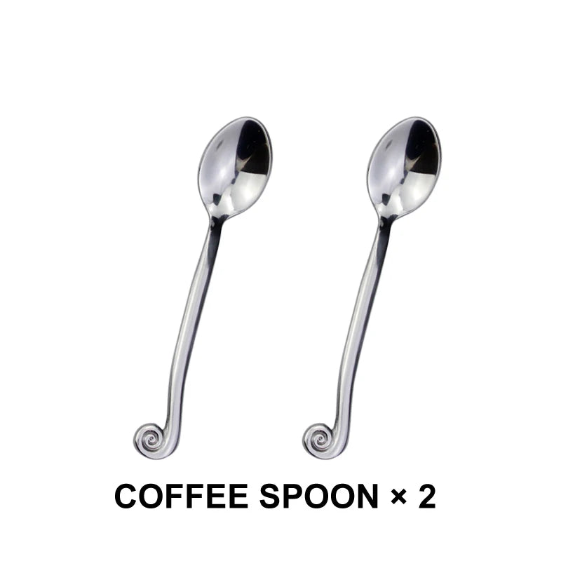 Stainless Steel Dinnerware Set with Snail Handle - Forged & Mirror Polish Kitchen Tableware