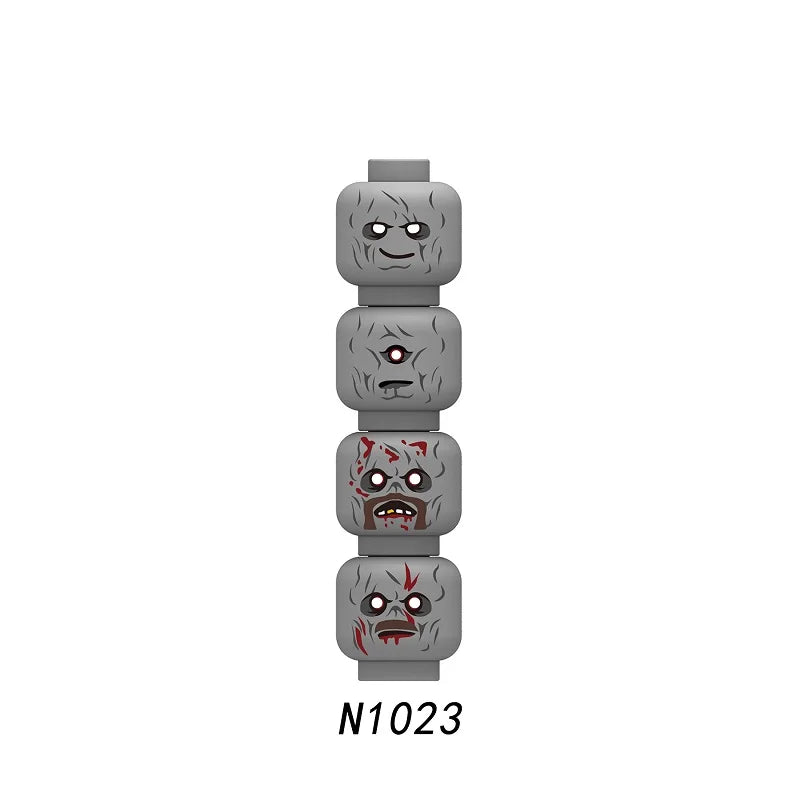Zombie Skeleton Monster Face Building Blocks Toy Set for Kids - Multiple Colors
