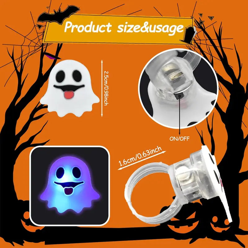 Halloween LED Light Up Rings 20/50 Pack Halloween Party Favors for Kids
