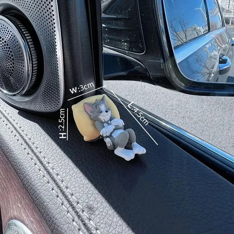 Kawaii Tom Jerry Cartoon Car Dashboard Ornament Mini Figure Decor Gift