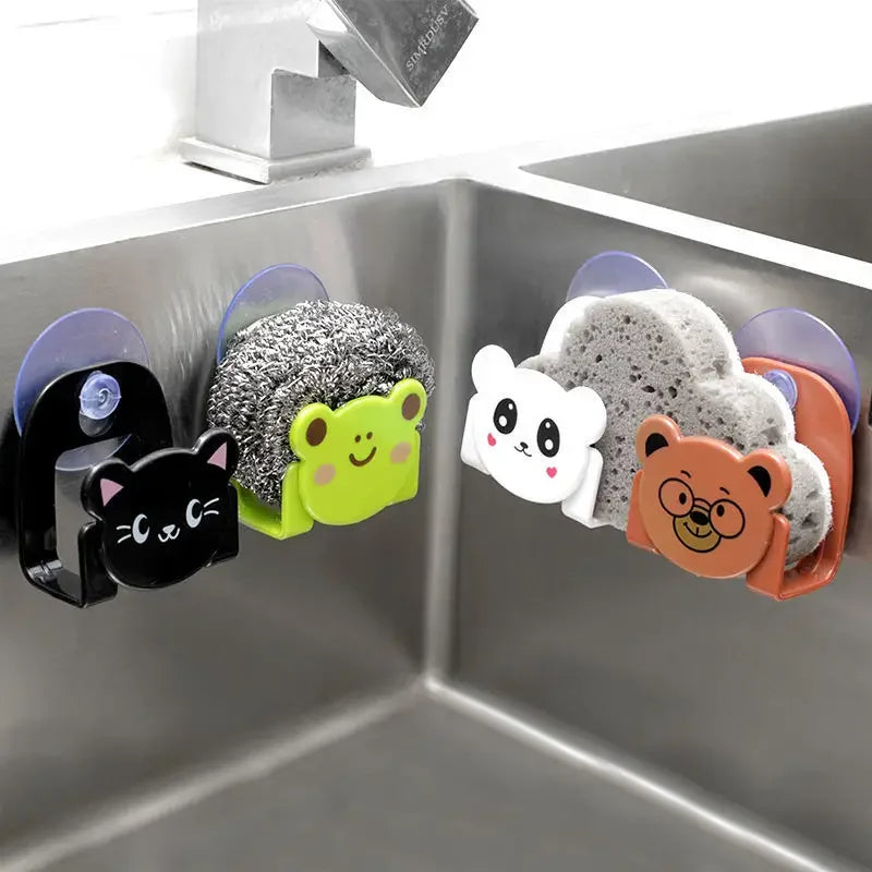 Kitchen Sponge Organizer Rack Cartoon Sponge Holder Kitchen Storage Accessory