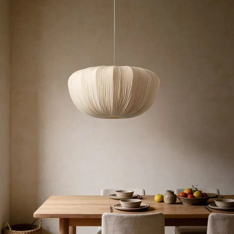 Wabi Sabi Fabric Pendant Lamp with Adjustable Colors for Living & Dining Rooms