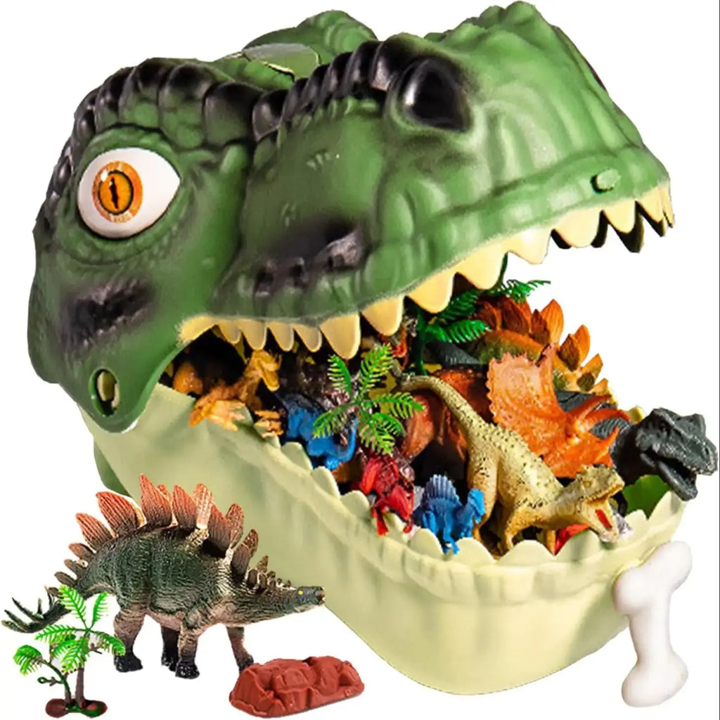 46-Piece Dinosaur Toy Set with Storage Box - Educational Prehistoric Figurines for Kids