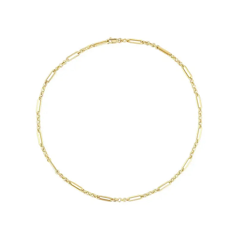 Women's Geometric Zircon Pendant Necklace Gold & Silver Chain Jewelry