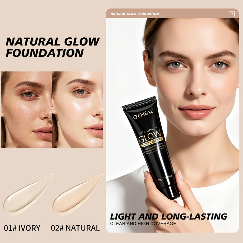 Waterproof Liquid Foundation - Sweat Resistant, Natural Finish, Lightweight Makeup