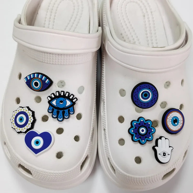 8 Pieces Evil Eye Accessories Set for Shoes Bags and DIY Decorations