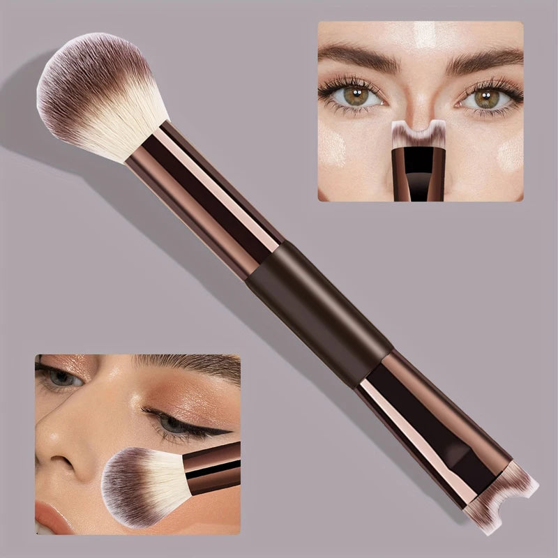 13-Piece Makeup Brush Set with Double-Ended Brushes, Soft Bristles & Aluminum Handles