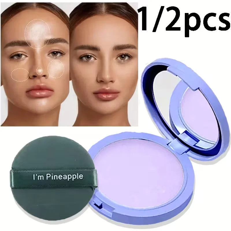 Waterproof Long-Lasting Face Powder for Makeup Touch-Ups - Oil Control & Easy Removal