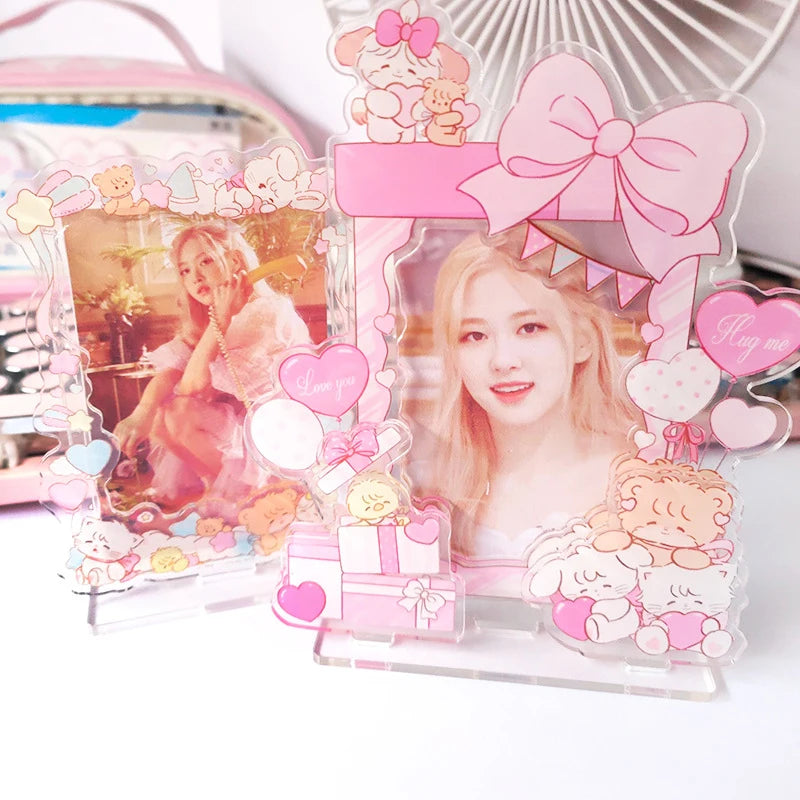 Acrylic Photo Frame Display Stand for Photos and Posters - Cute Desktop Decor