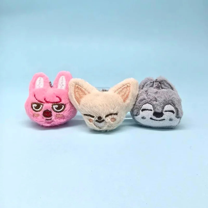 8pcs Cute Animal Plush Keychain Set - Mini Cartoon Stuffed Animal Pendants