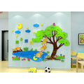 Kids Cartoon Animal Wall Stickers - 3D Acrylic Decor for Child Rooms