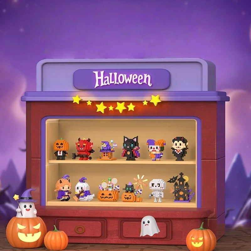 Halloween Pumpkin Mini Building Blocks Toy for Kids & Decoration