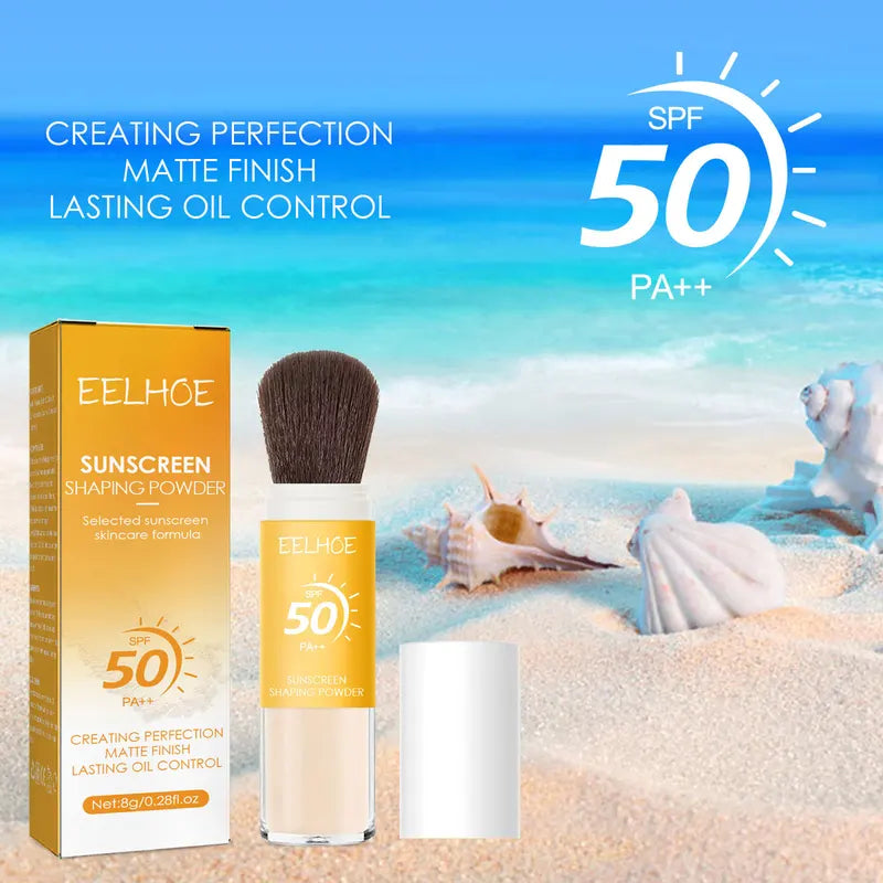 SPF50 Loose Powder Sunscreen with Waterproof Oil Control Face Powder - Brightening & Pore Blurring, 8g