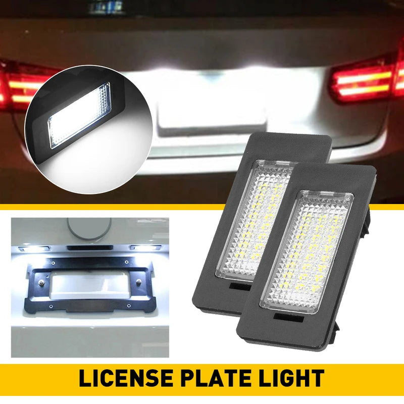 2PCS Car License Plate LED Lights for BMW E90 E92 E39 E60 E61 E70, Canbus Error Free, 24 LEDs
