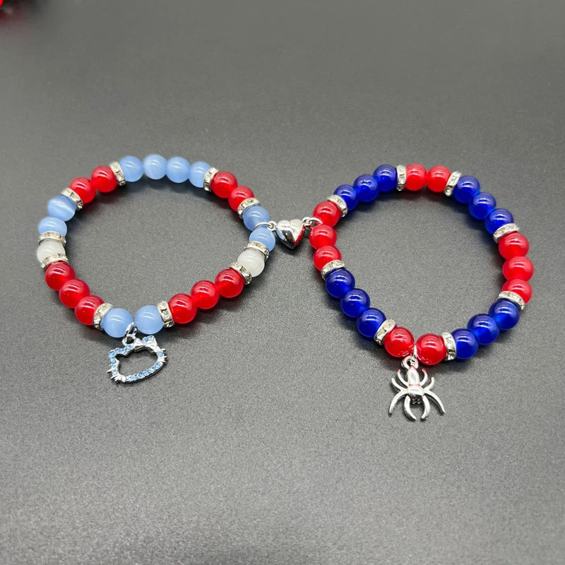 Matching Spider Friendship Bracelets for Couples & Best Friends Jewelry Gift Set