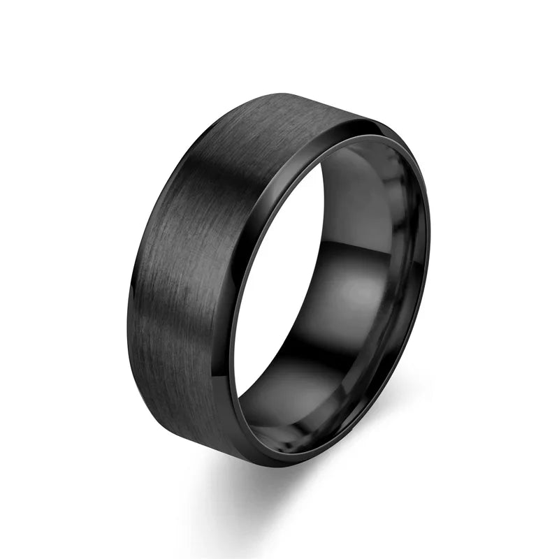 Men's Tungsten Wedding Band - Classic 8mm Stainless Steel Ring for Couples