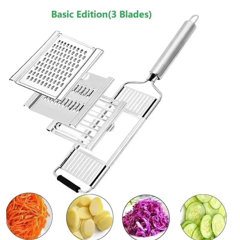 Multi-Purpose Vegetable Slicer with Stainless Steel Blades - Cuts Fruits & Vegetables
