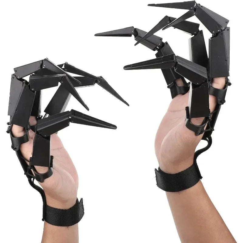 Halloween Ghost Claw Prop Articulated Skeleton Finger Gloves for Cosplay & Party Decor