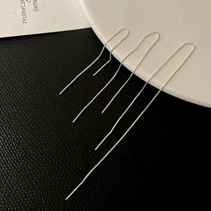 Minimalist Long Tassel Drop Earrings for Women - Korean Fashion Jewelry