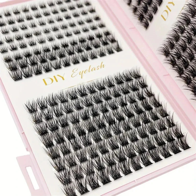 False Eyelash Extension Kit - Individual Eyelash Set with Multiple Lengths, Odorless, Easy to Apply for Home Makeup