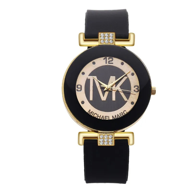 Casual Women's Quartz Watch with Silicone Strap and Round Dial