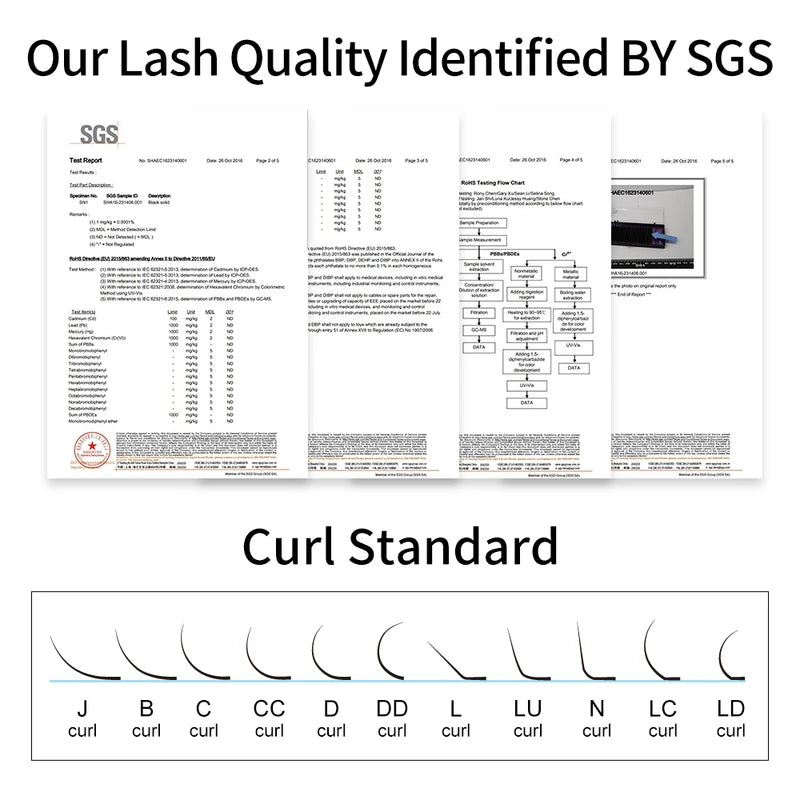 False Eyelash Extension Kit 6 Cases Synthetic Mink Natural Lengths Mix