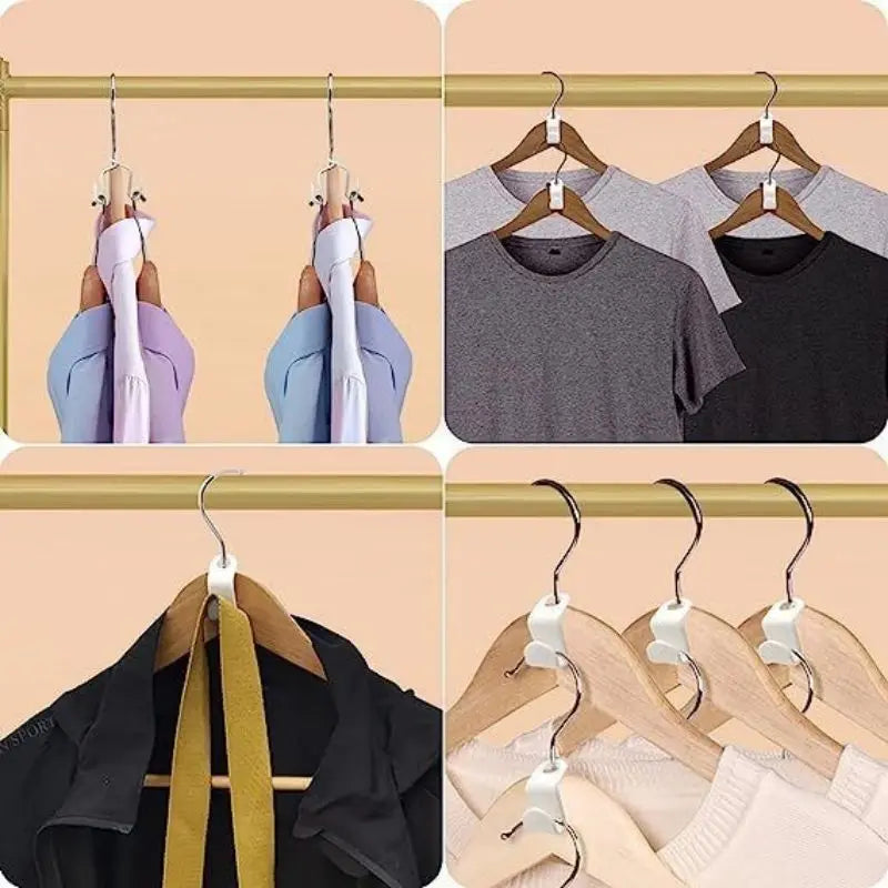 60PCS Plastic Hanger Connection Hooks Stackable Space-Saving Closet Organizer