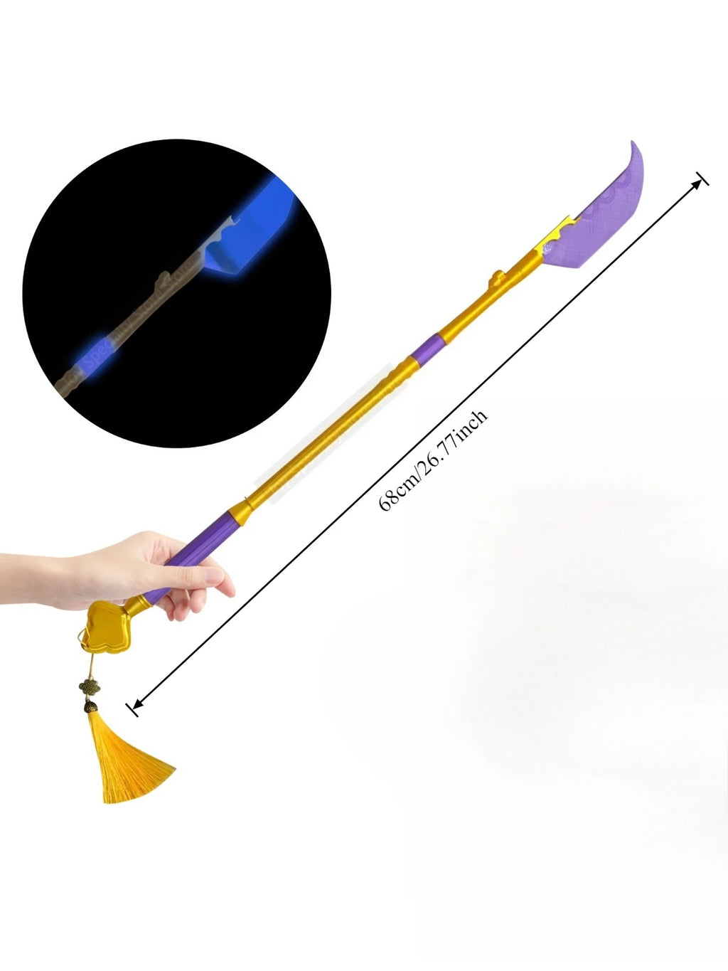 Lighted Colorful Sword Cosplay Prop with 3D Printed Arm for Halloween & Parties