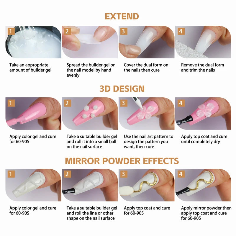 100g White Non-Stick Nail Gel for 3D Sculpting & Art - UV/LED Soak Off