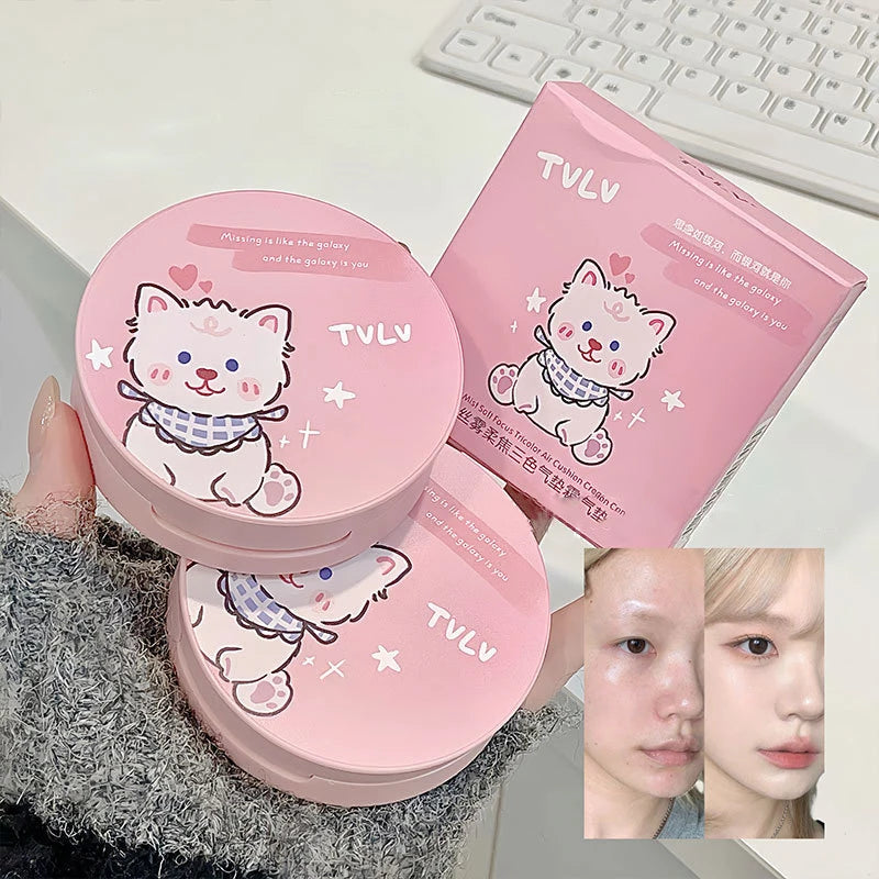 3-in-1 Air Cushion Foundation BB Cream Concealer Brightening Makeup Base - Hydrating High Coverage