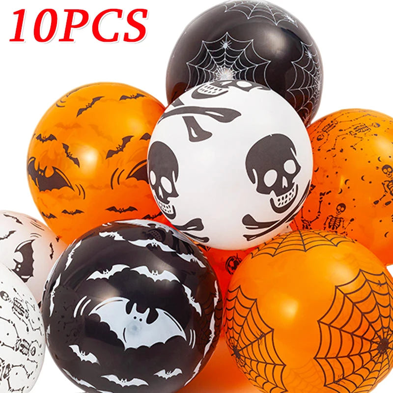 Halloween Latex Balloons Set - Inflatable Ghost & Pumpkin Foil Balloons for Kids Party Decorations