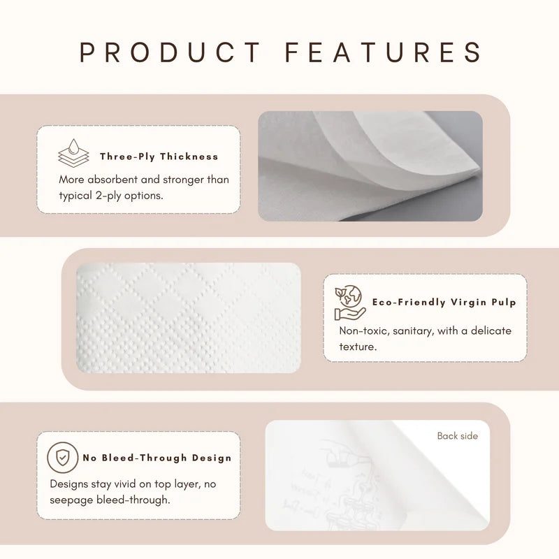 Personalized Wedding Cocktail Napkins Custom Text Disposable Party Napkins