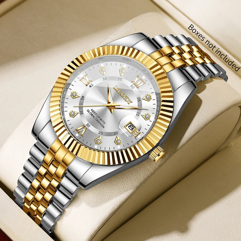 Men's Business Quartz Watch with Stainless Steel Strap - Multiple Colors