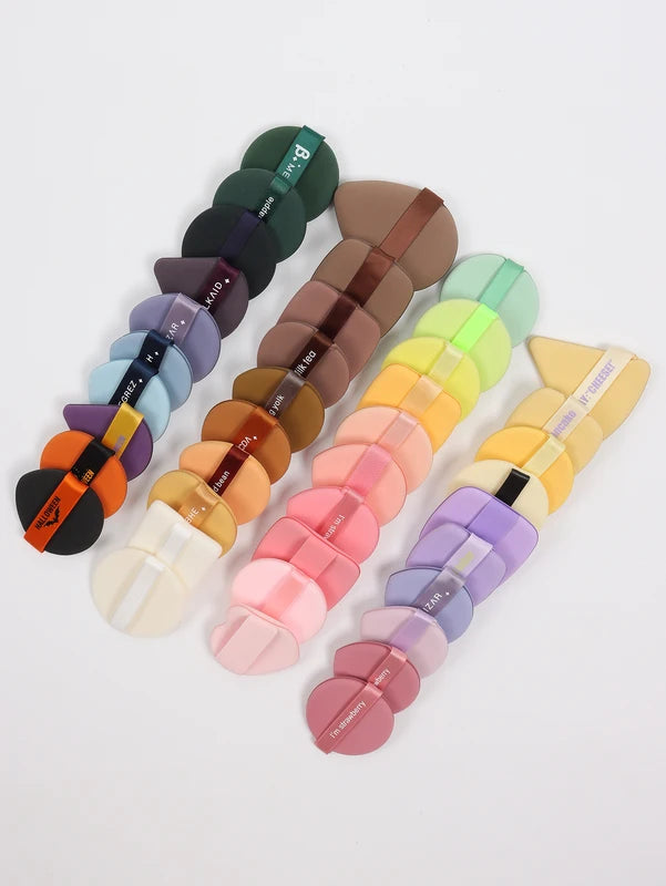 Air Cushion Powder Puff Set - Multiple Colors & Shapes, Latex-Free Sponge Mix