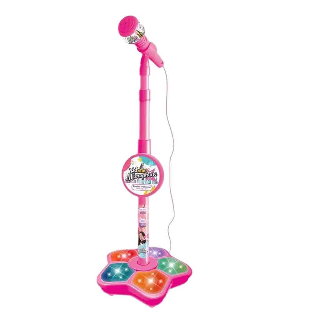 Kids Karaoke Microphone with Light & Stand - Educational Music Toy for Girls and Boys