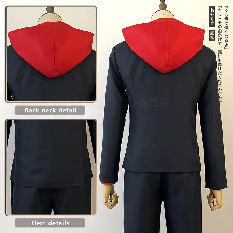 Anime Cosplay Costume Itadori Yuji Uniform Set with Wig and Accessories