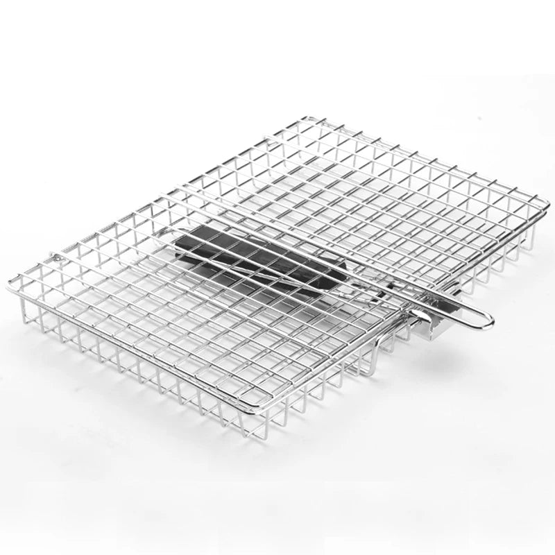 Stainless Steel Grill Basket for Outdoor Barbecue & Campfire Cooking