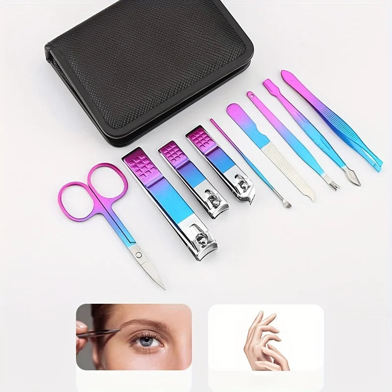 Professional Stainless Steel Manicure & Pedicure Kit with Travel Case - 9-18 Tools
