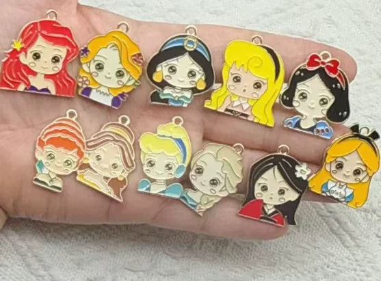 10 Pcs Cartoon Enamel Charms for Jewelry Making & DIY Crafts