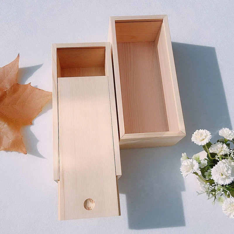 Wooden Pull-Out Jewelry Storage Box with Natural Pine Finish