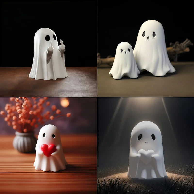 Cute Ghost Middle Finger Halloween Decor - Small Quirky Table Centerpiece