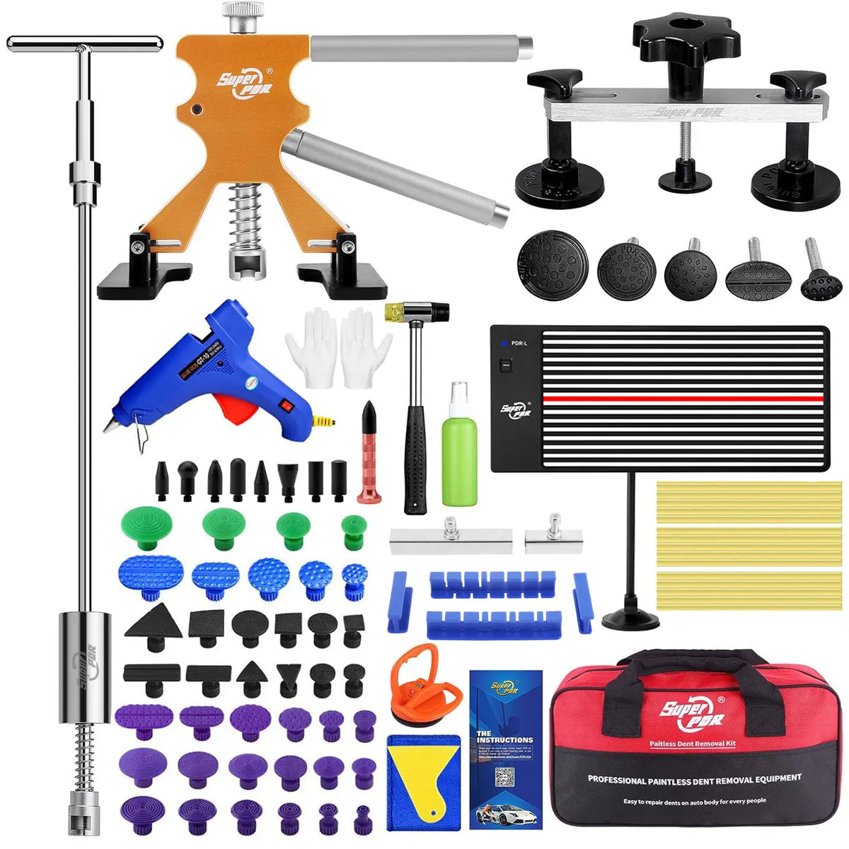 Car Dent Repair Kit - Paintless Body Ding Removal Tools with Suction Cups