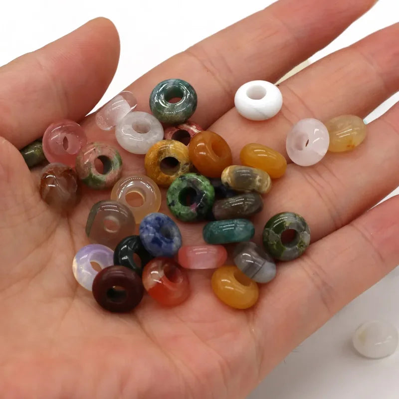 Natural Stone Beads Abacus Shape Loose Beads for Jewelry Making - 10 pcs