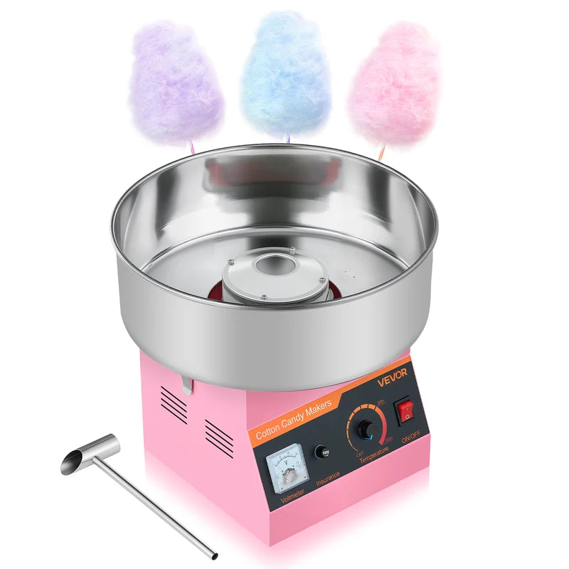 Commercial Cotton Candy Machine 1000W with 15-Inch Stainless Steel Bowl - Easy Operation