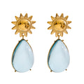 Sun Drop Earrings - Blue and White Resin Acrylic Hypoallergenic Jewelry Gift